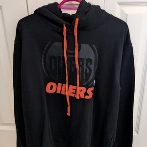 NHL Oilers Black and Orange Hoodie